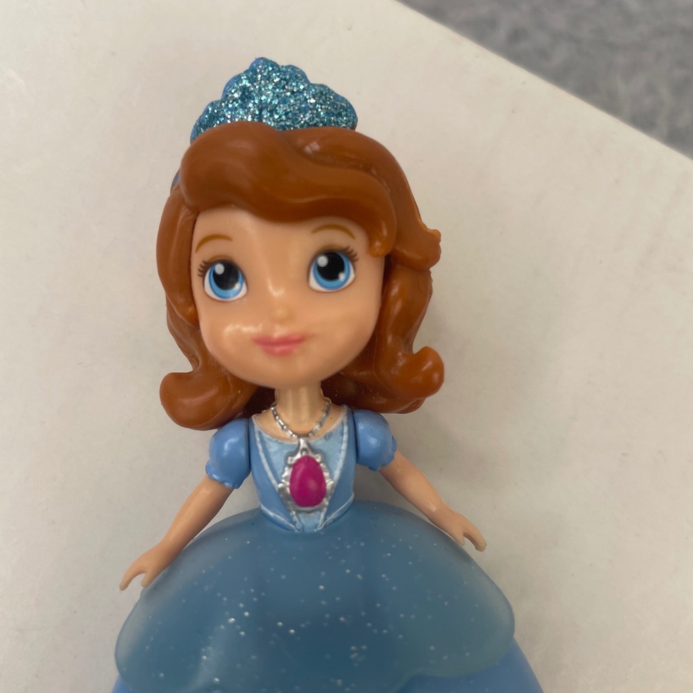 Disney Sofia the First Toy Figure Girls 3"‎ Blue Gown Glitter Tiara Just Play